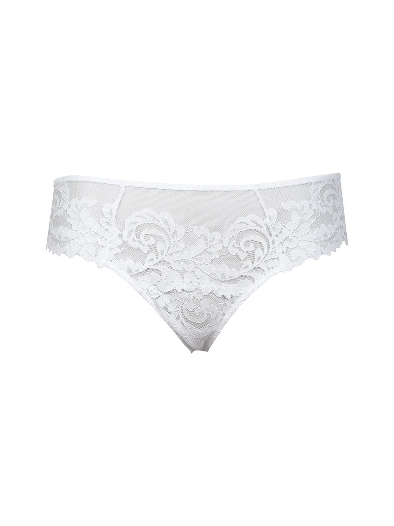 5100 Slip donna in microfibra con pizzo - bianco