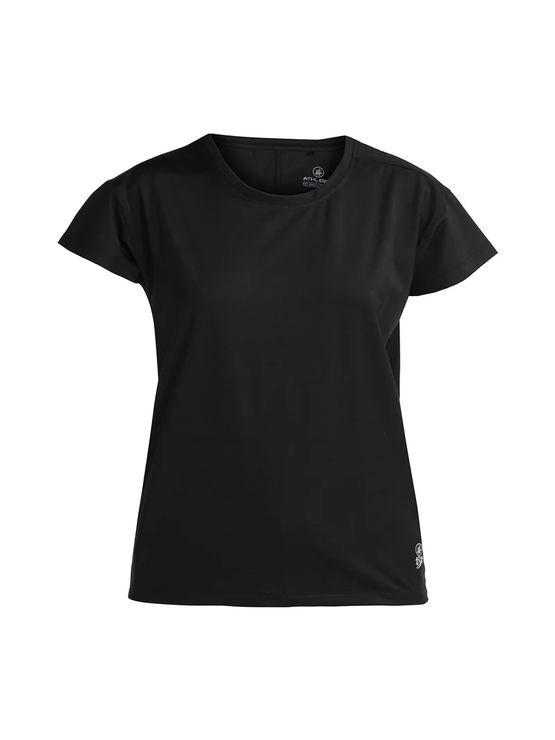 T-shirt donna in tessuto tecnico sportivo - nero
