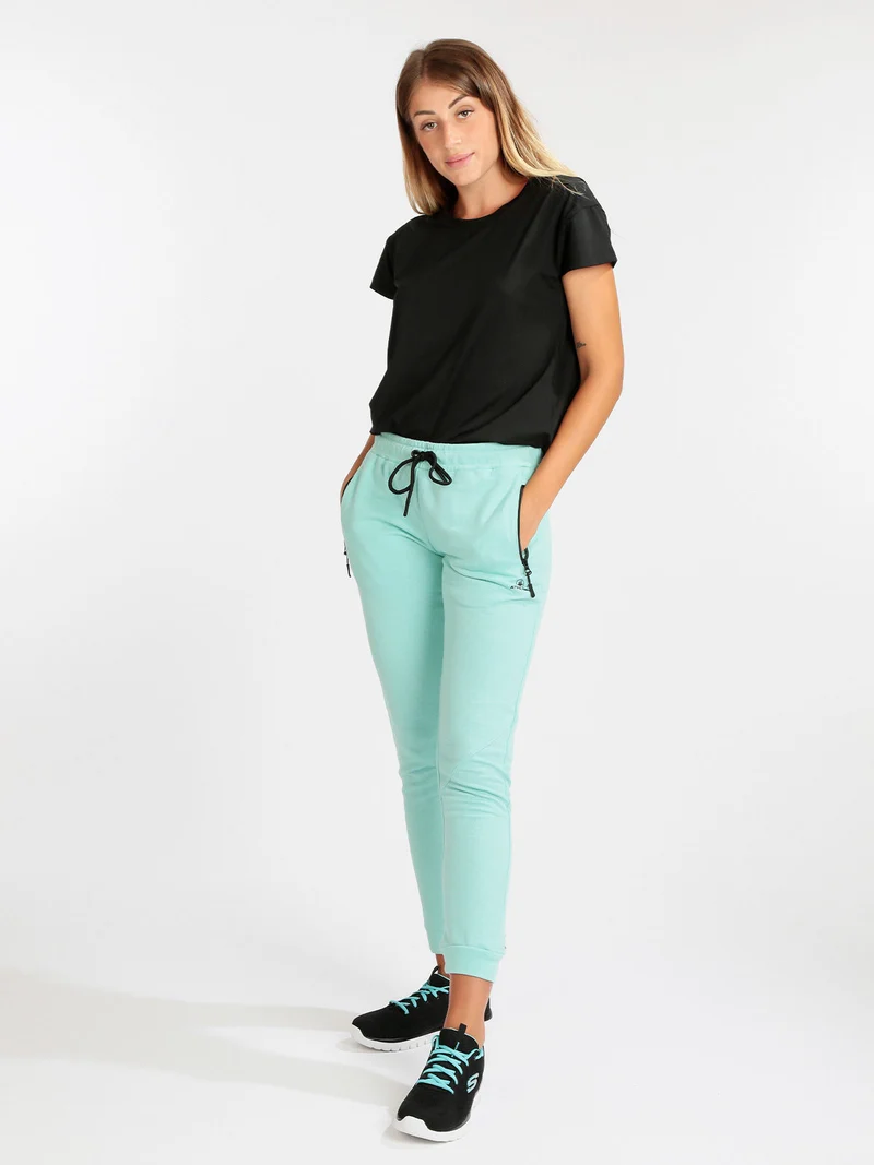 T-shirt donna in tessuto tecnico sportivo - nero