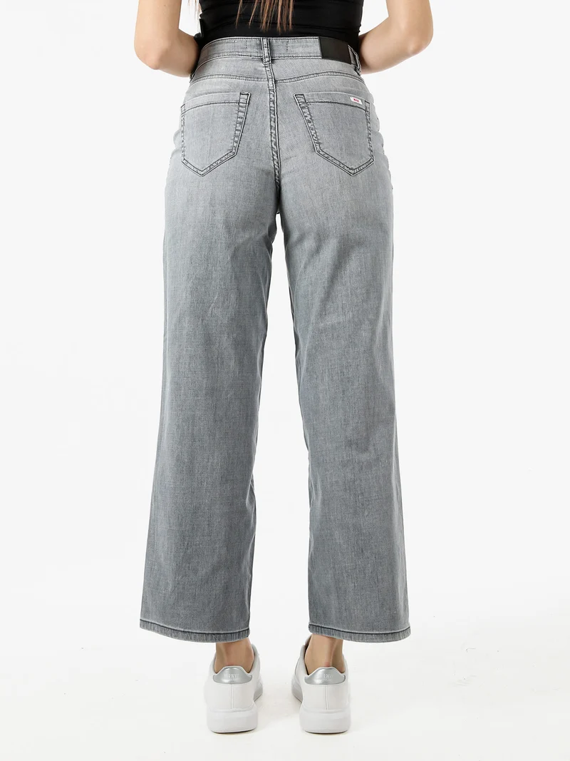 Jeans donna a gamba larga - grigio