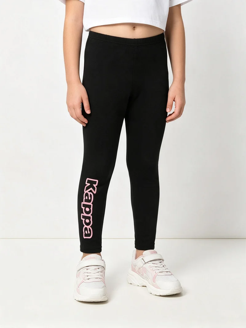 Leggings sportivo da bambina con logo - nero