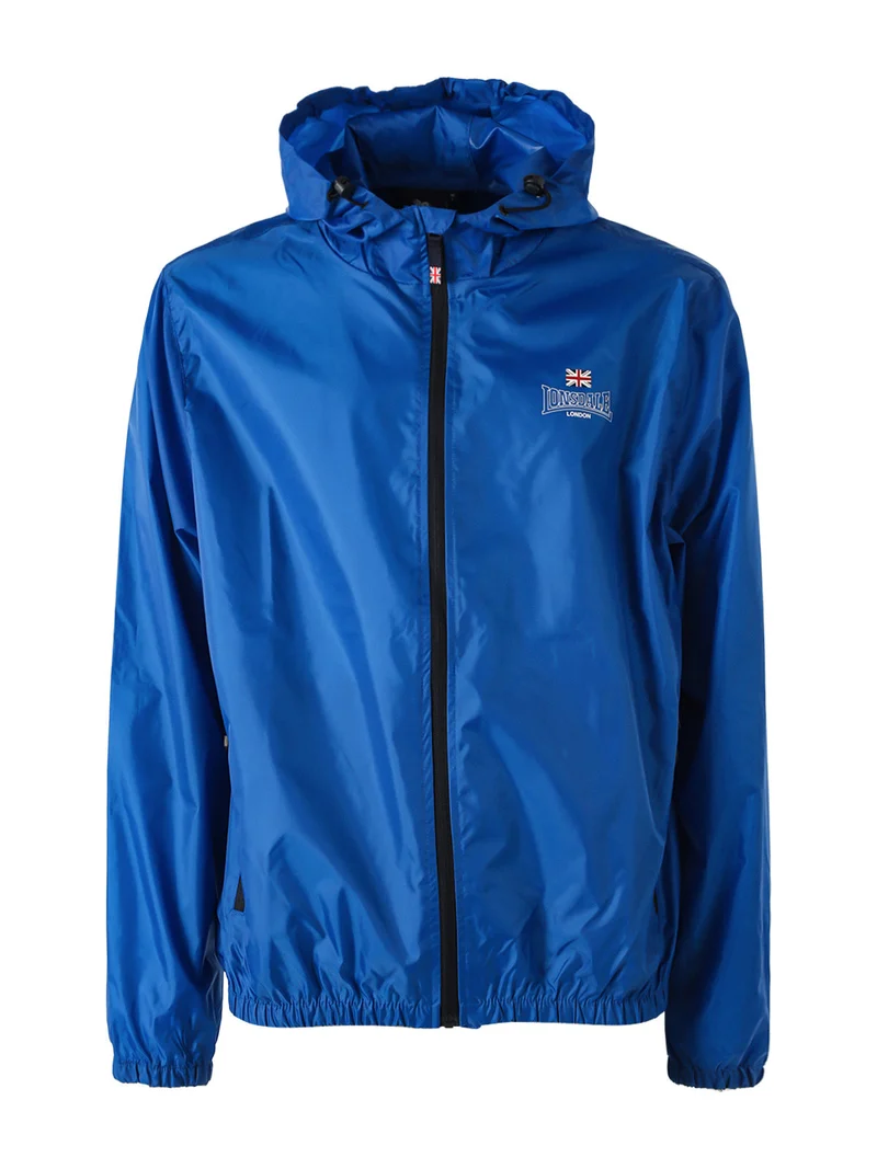 Giacca a vento con cappuccio e zip - blu