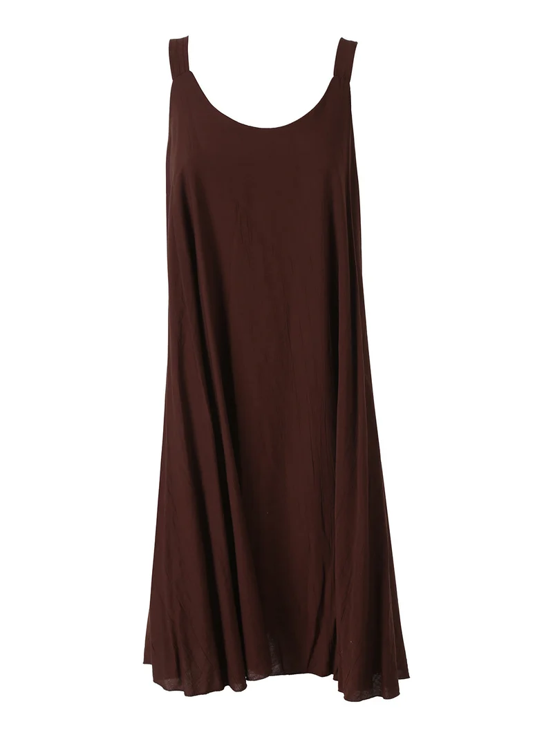 Abito corto da donna oversize a spalla stretta - moro
