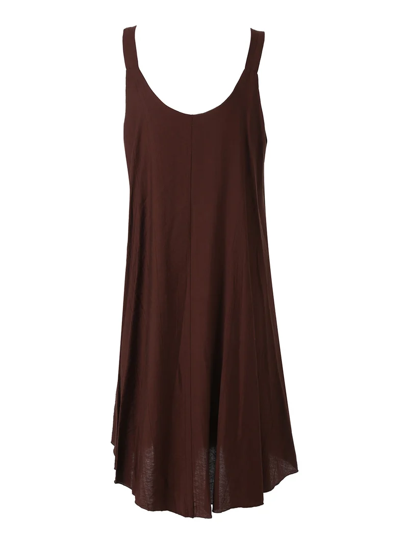 Abito corto da donna oversize a spalla stretta - moro