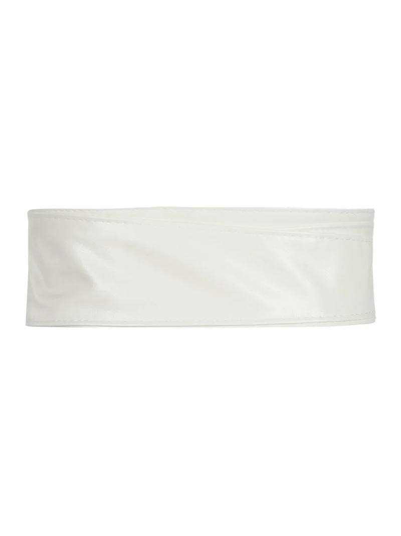 Cintura a fascia vita alta - bianco