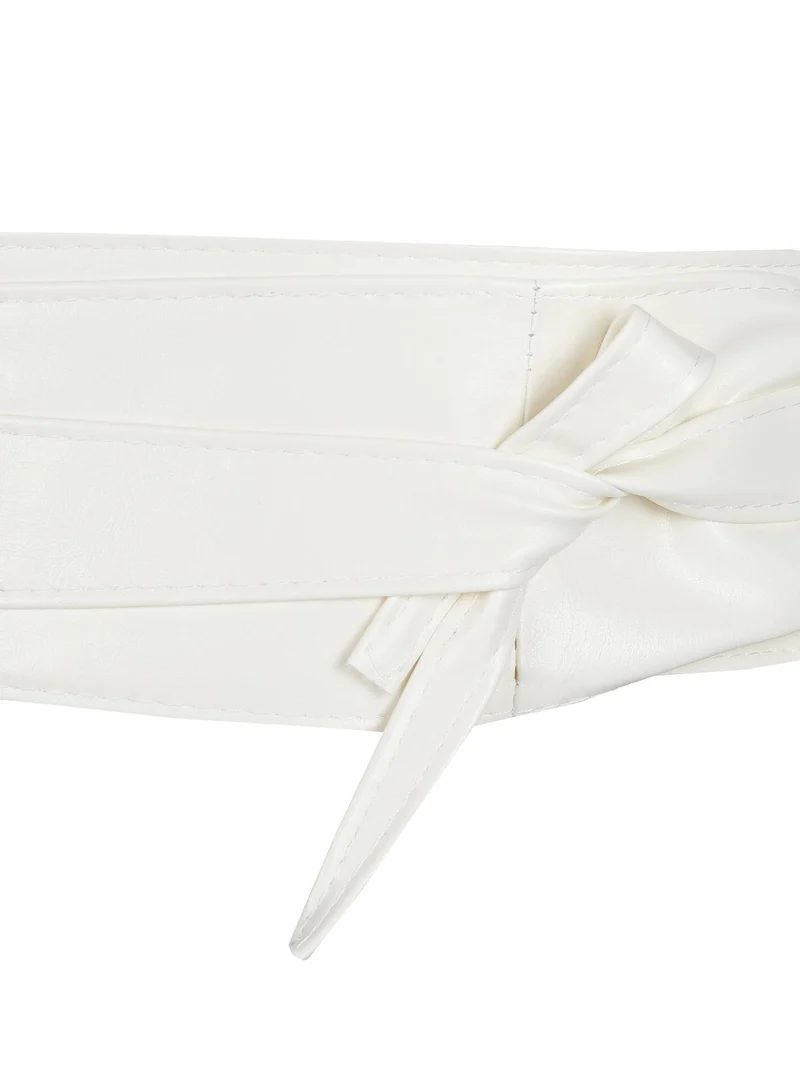 Cintura a fascia vita alta - bianco