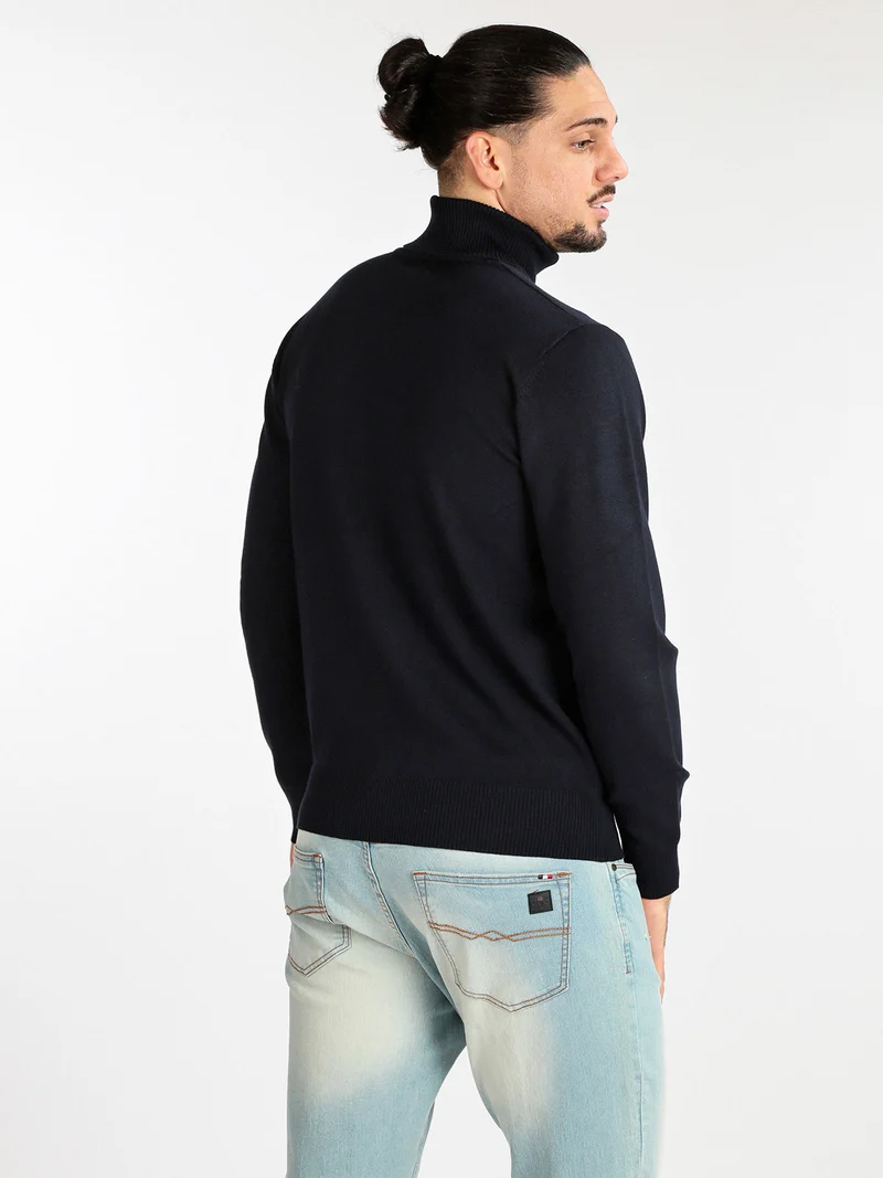 Pullover dolcevita da uomo - blu scuro
