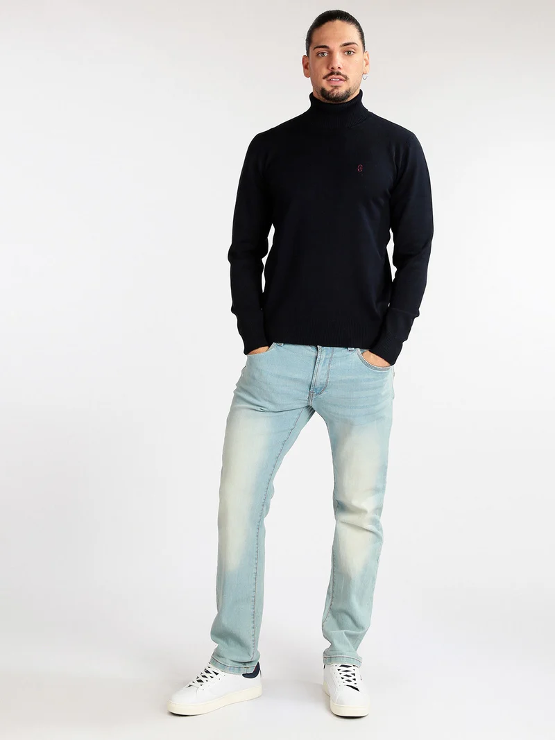 Pullover dolcevita da uomo - blu scuro