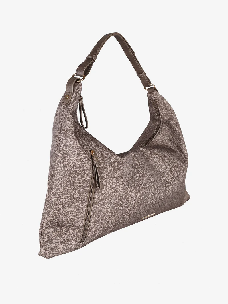 Borsa donna hobo in nylon - fango
