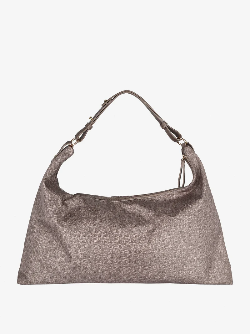 Borsa donna hobo in nylon - fango