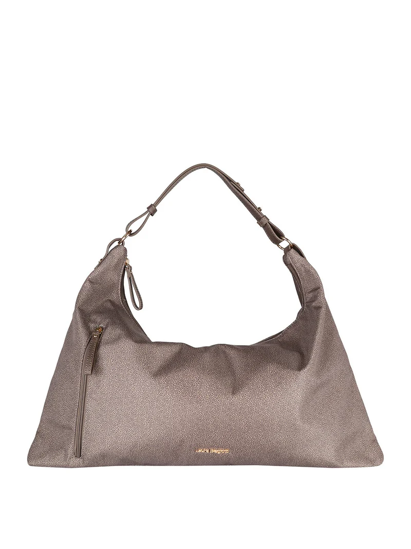 Borsa donna hobo in nylon - fango