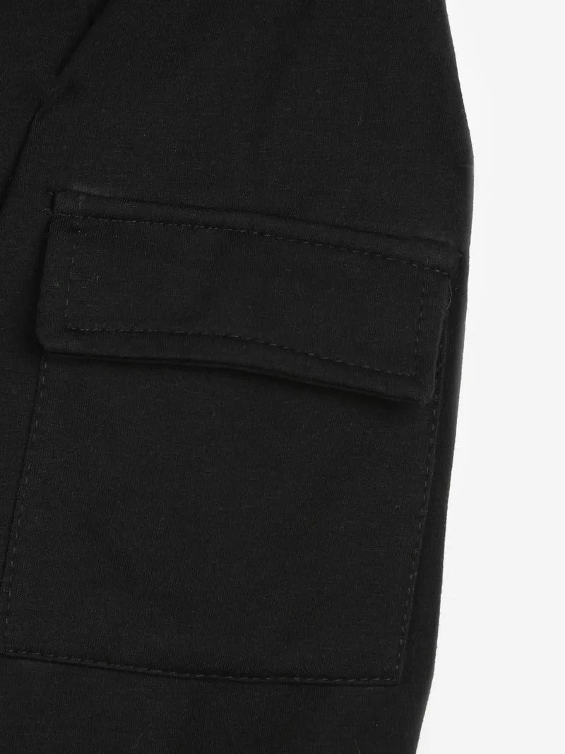 Completo tuta sportiva bambina 2 pezzi con tasconi - nero