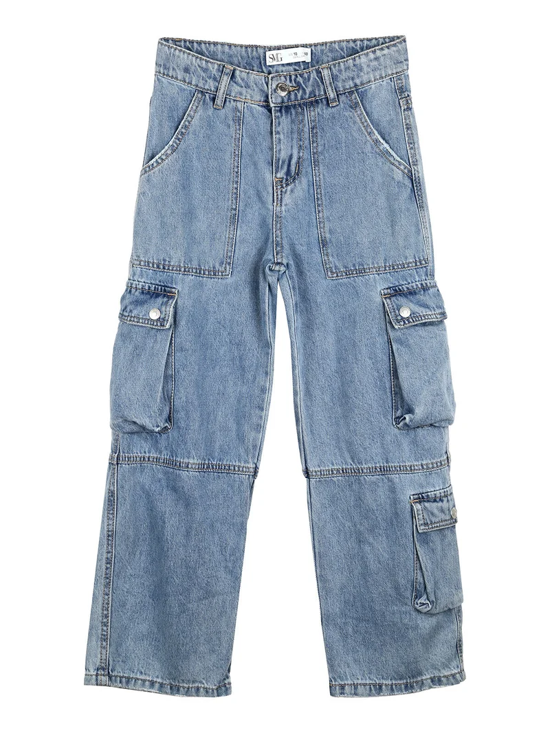 Jeans cargo da ragazzo a gamba dritta - jeans