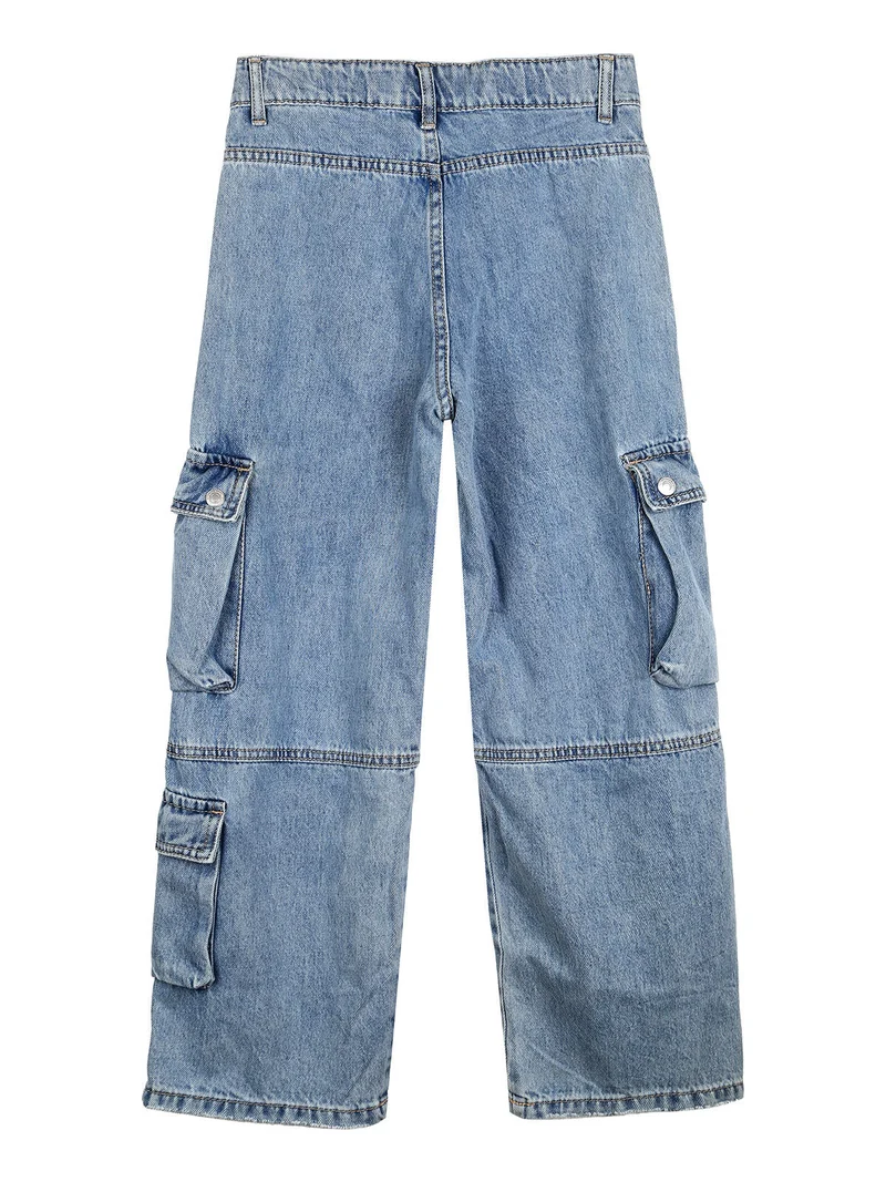 Jeans cargo da ragazzo a gamba dritta - jeans
