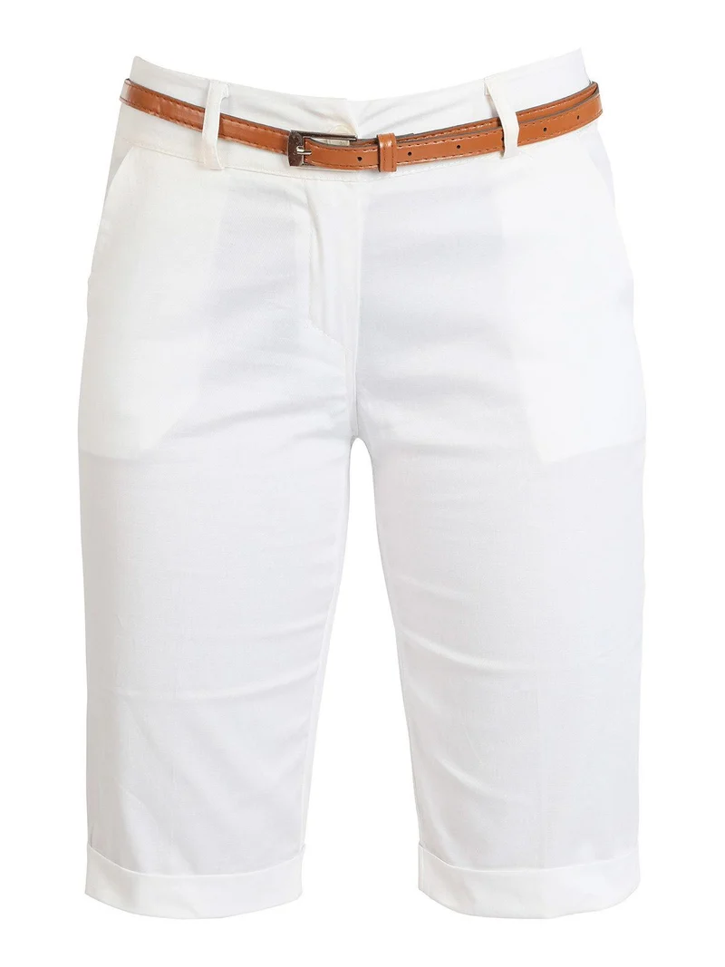 Pantaloni pinocchietto da donna in cotone - bianco