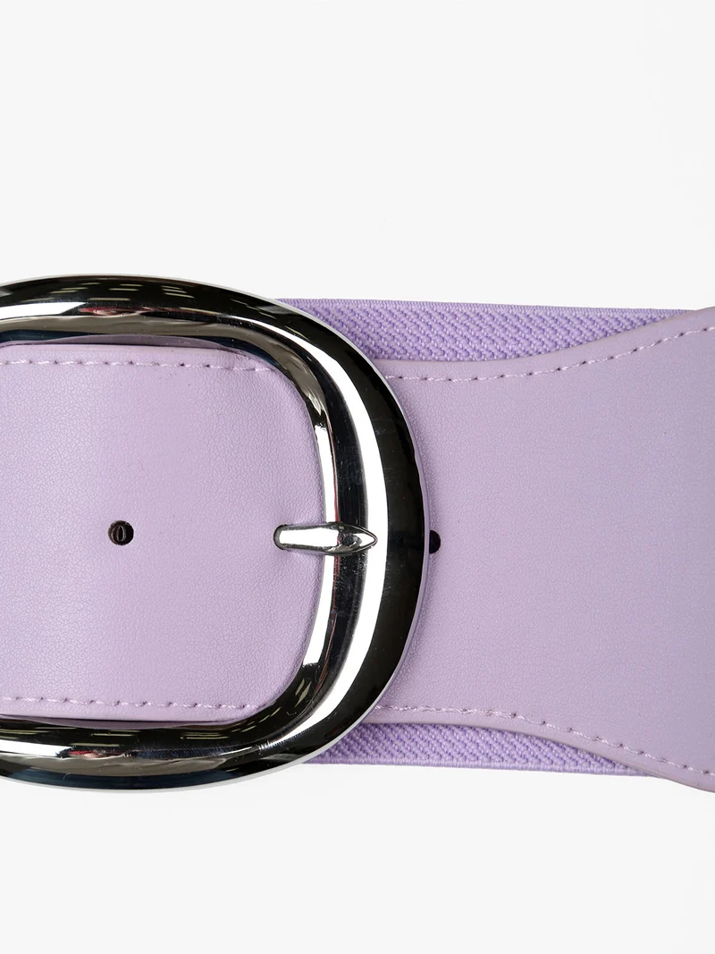 Cintura elasticizzata da donna con fibbia argentata - lilla