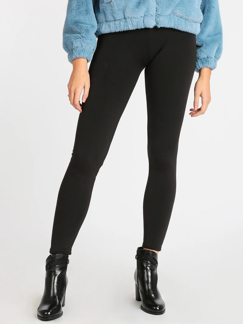 Leggings da donna interno imbottito - nero