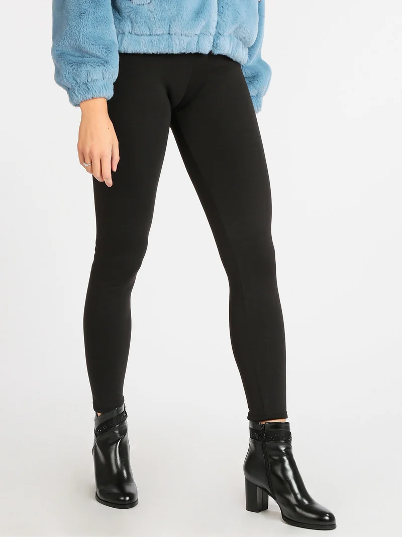 Leggings da donna interno imbottito - nero