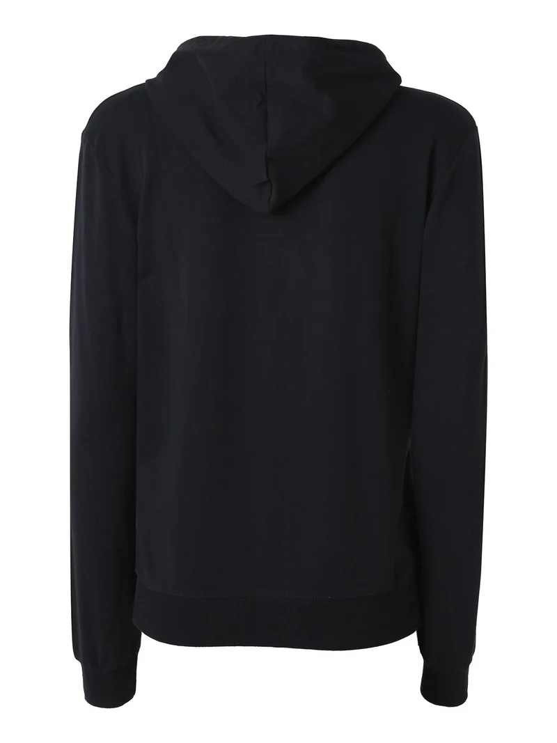Felpa da donna con cappuccio e zip intera - nero