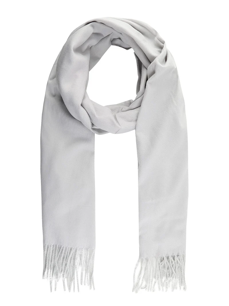 Sciarpa donna con frange - grigio chiaro