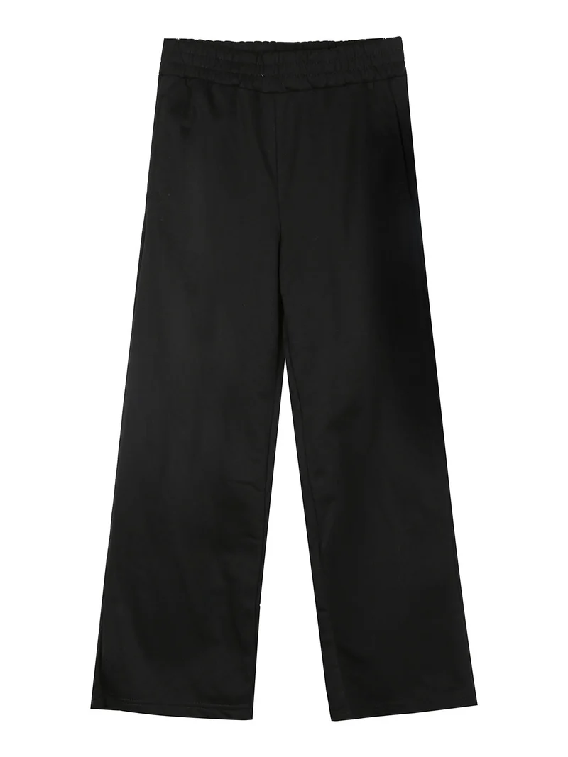 Completo tuta da bambina 3 pezzi con pantaloni a gamba larga - nero