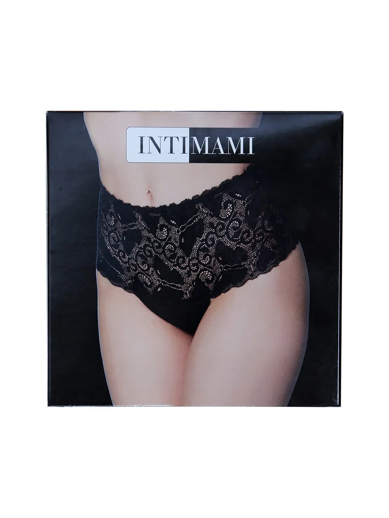 Culotte donna in pizzo vita alta - nero