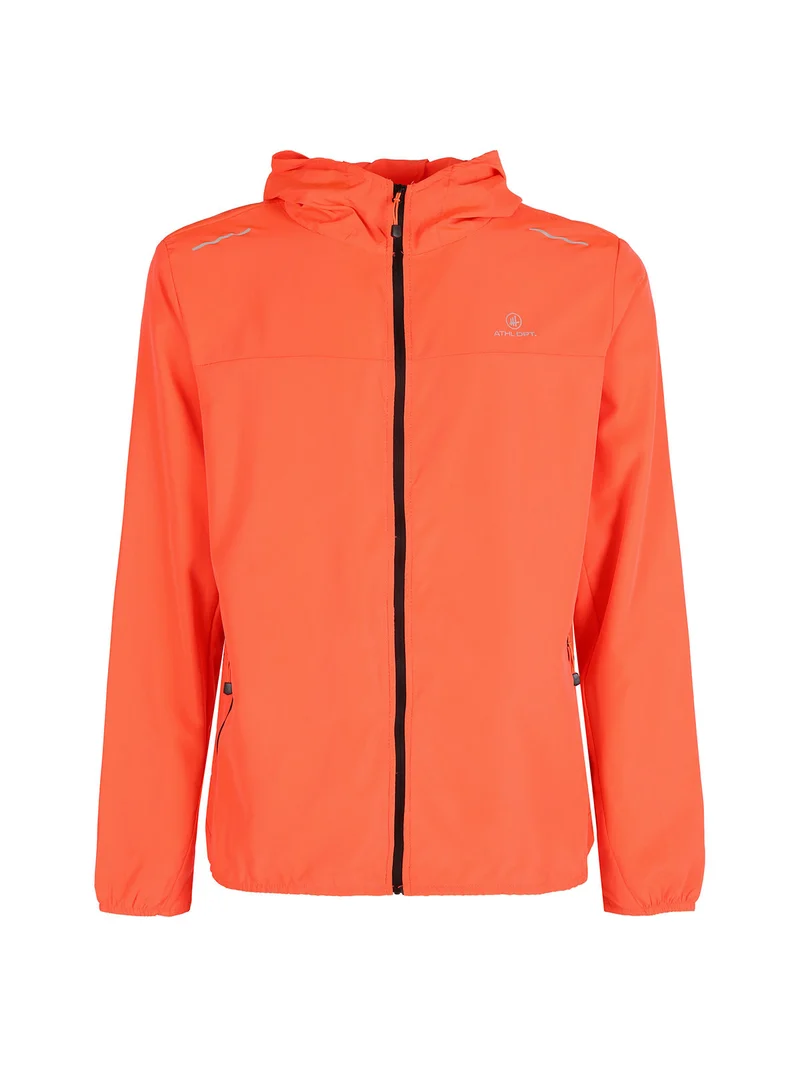 Giacca running da uomo con cappuccio - arancione