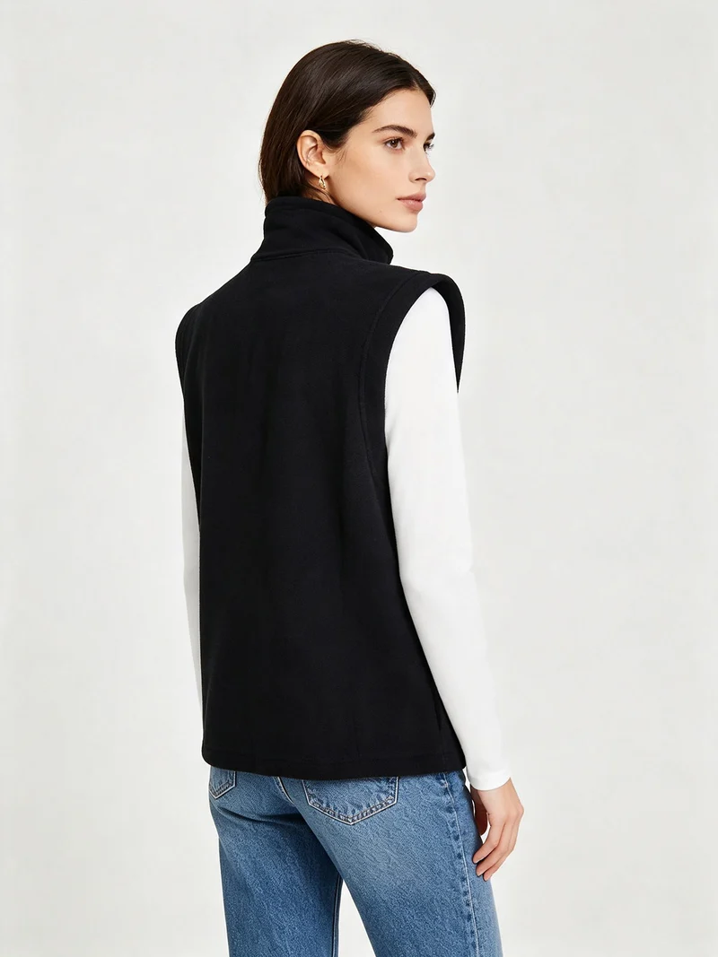 Gilet da donna in pile - nero