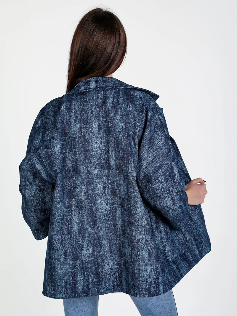 Giacca oversize da donna con spalle cadenti - blu