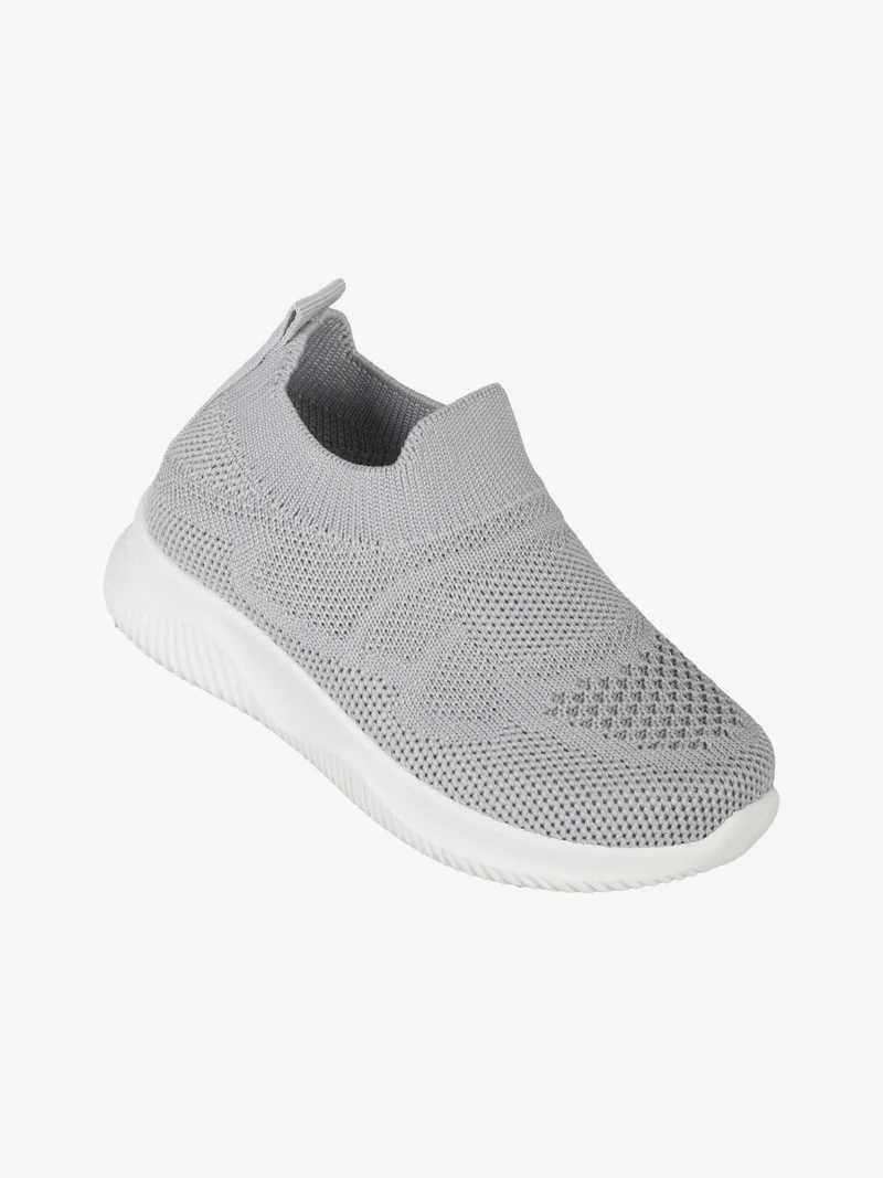 Sneakers slip on da bambina in maglia - grigio