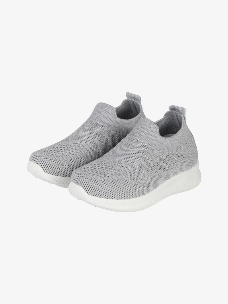 Sneakers slip on da bambina in maglia - grigio