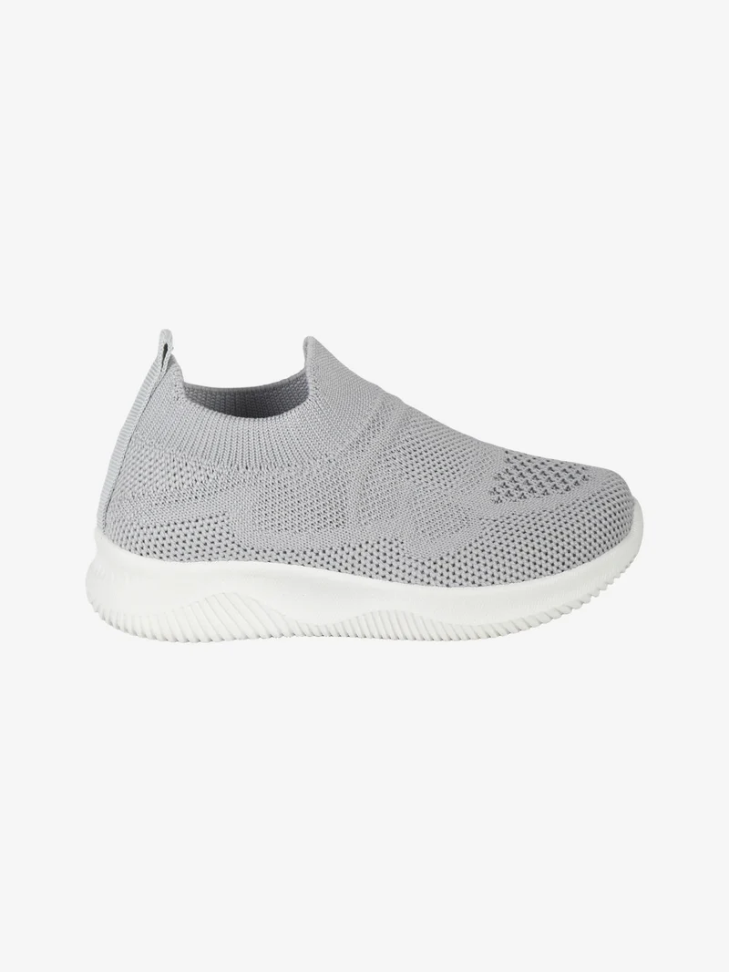 Sneakers slip on da bambina in maglia - grigio