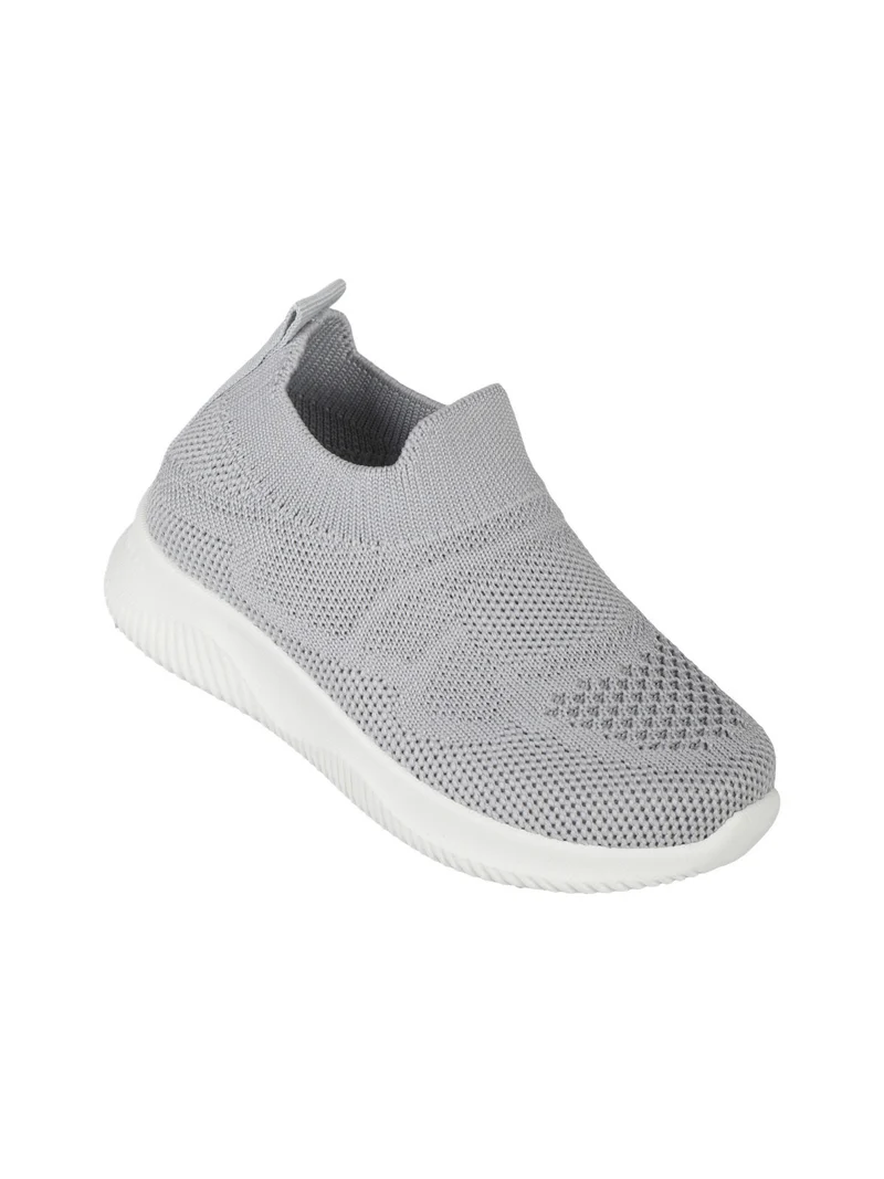 Sneakers slip on da bambina in maglia - grigio