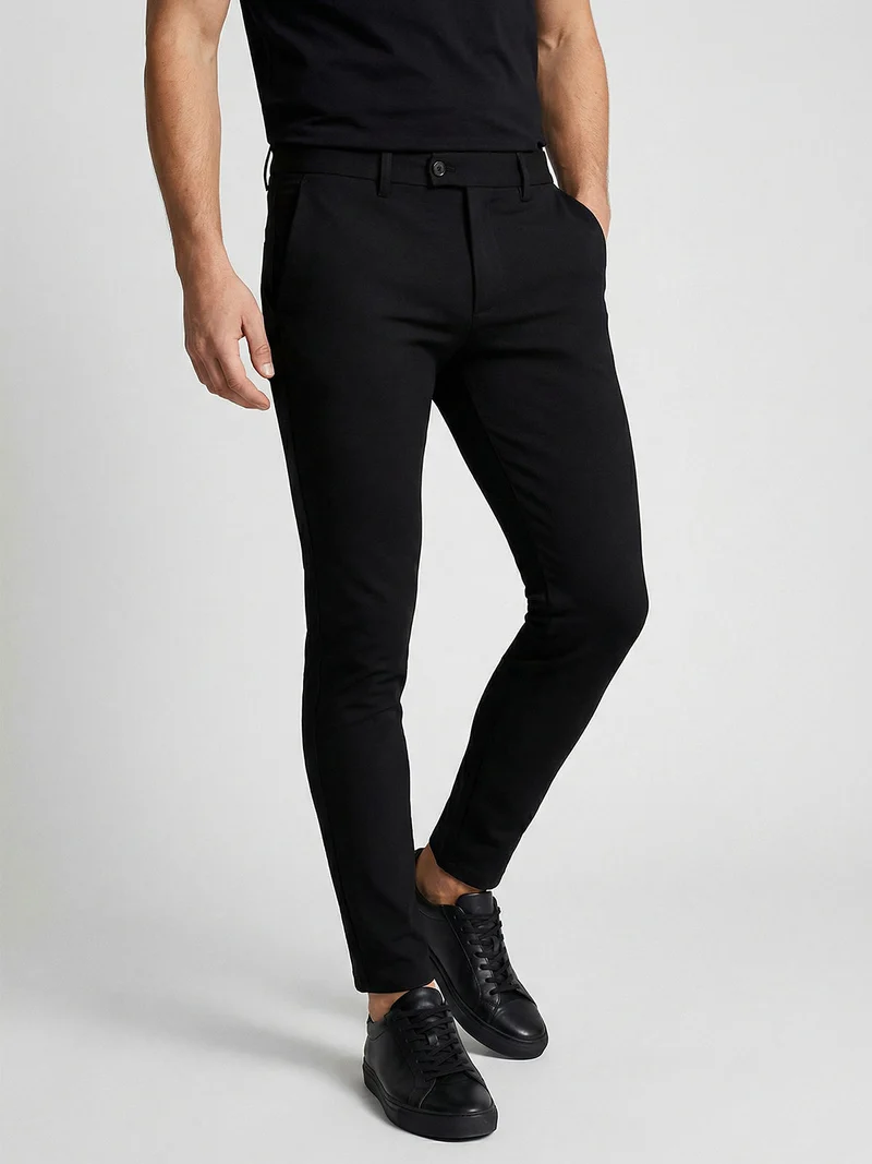 Pantaloni skinny da uomo elasticizzati - nero