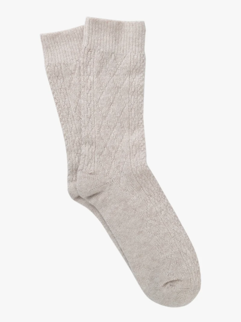 Calze corte da donna in misto lana e cashmere - beige