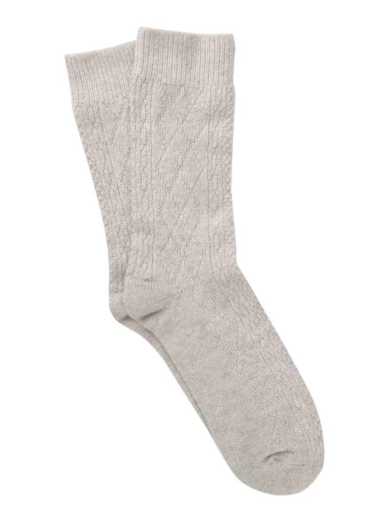 Calze corte da donna in misto lana e cashmere - beige