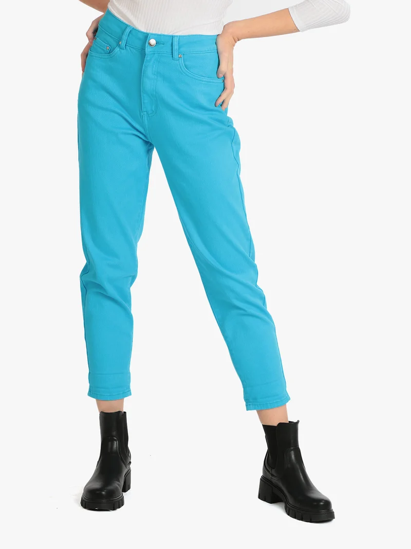 Jeans donna modello Mom fit - azzurro