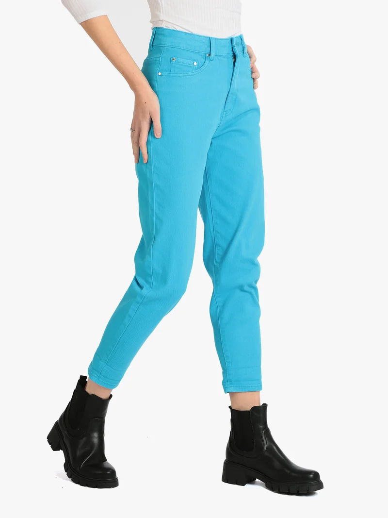 Jeans donna modello Mom fit - azzurro