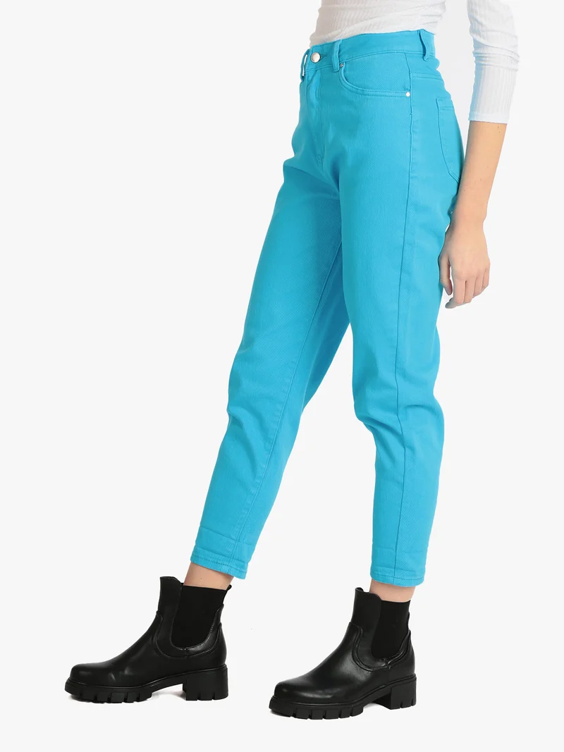Jeans donna modello Mom fit - azzurro