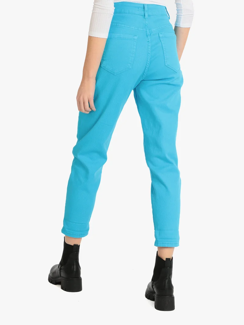 Jeans donna modello Mom fit - azzurro