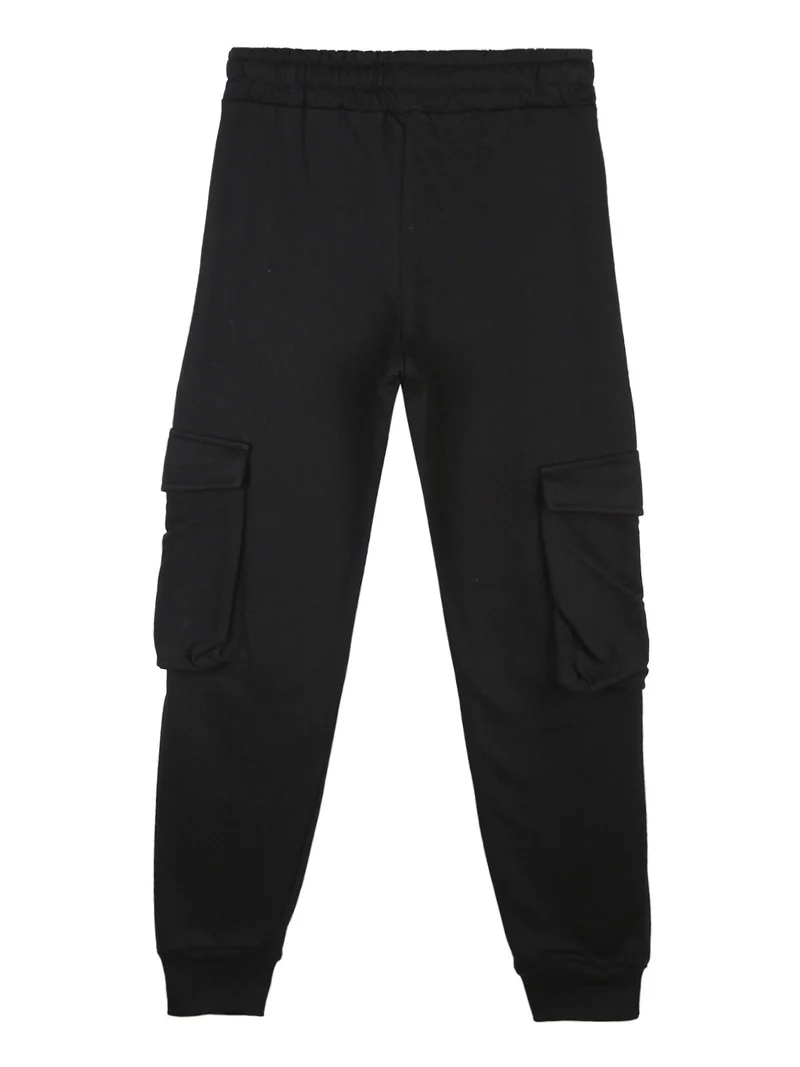 Pantaloni tuta da bambino con tasconi laterali - nero