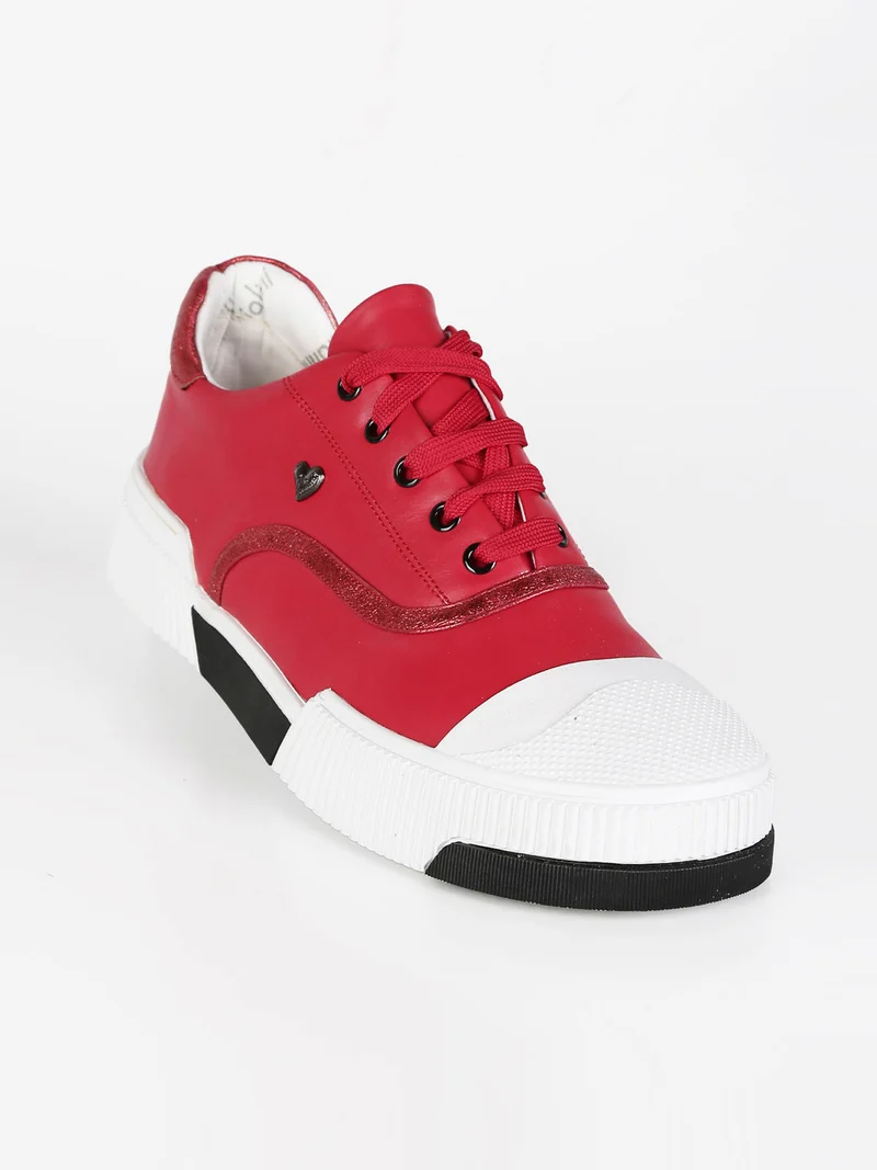 Sneakers donna stringate - rosso