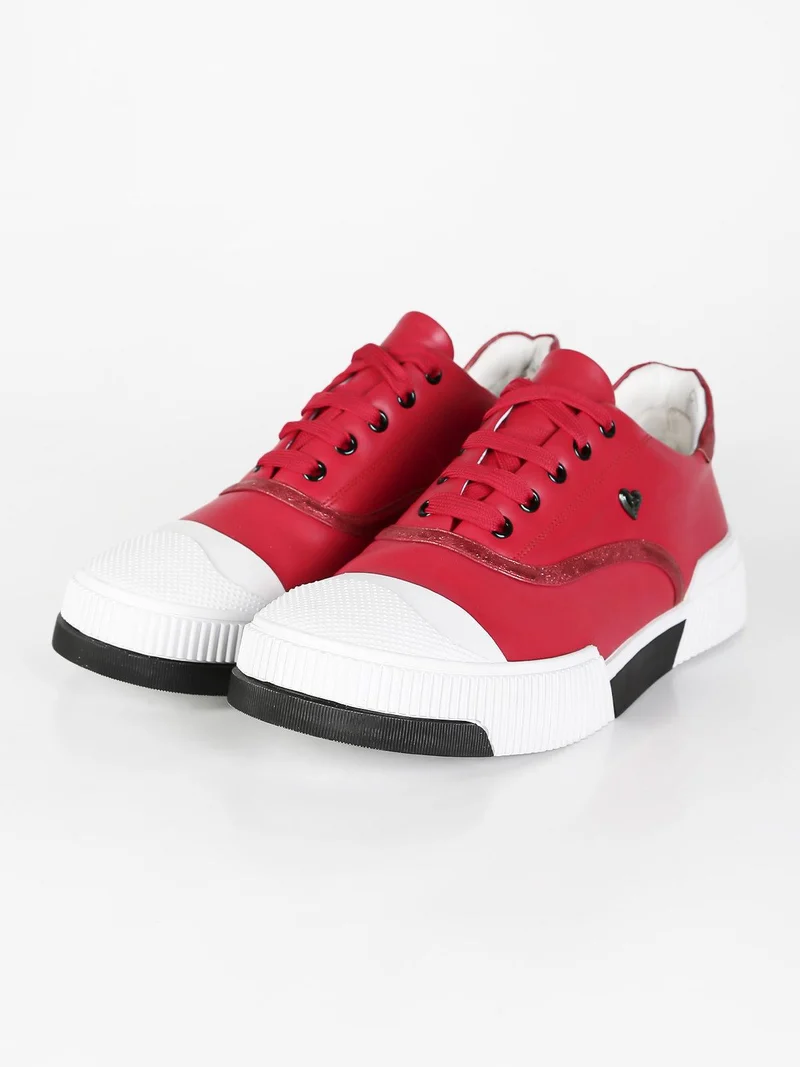 Sneakers donna stringate - rosso