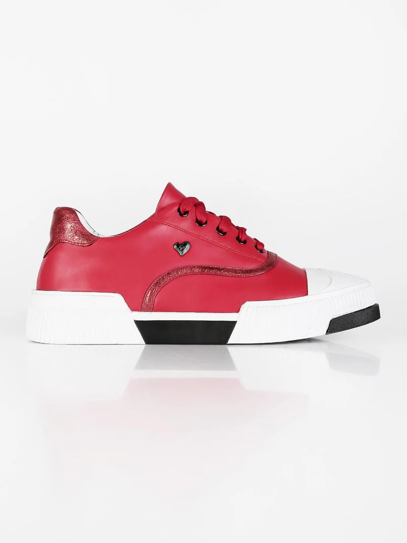 Sneakers donna stringate - rosso