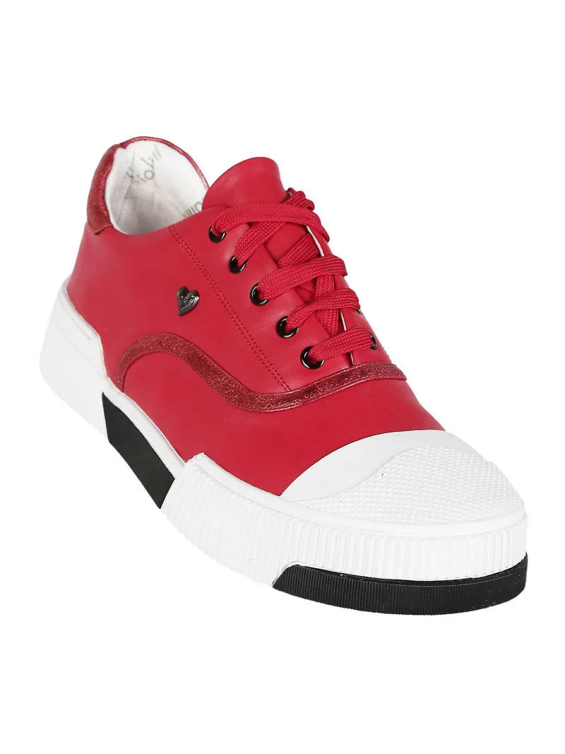 Sneakers donna stringate - rosso