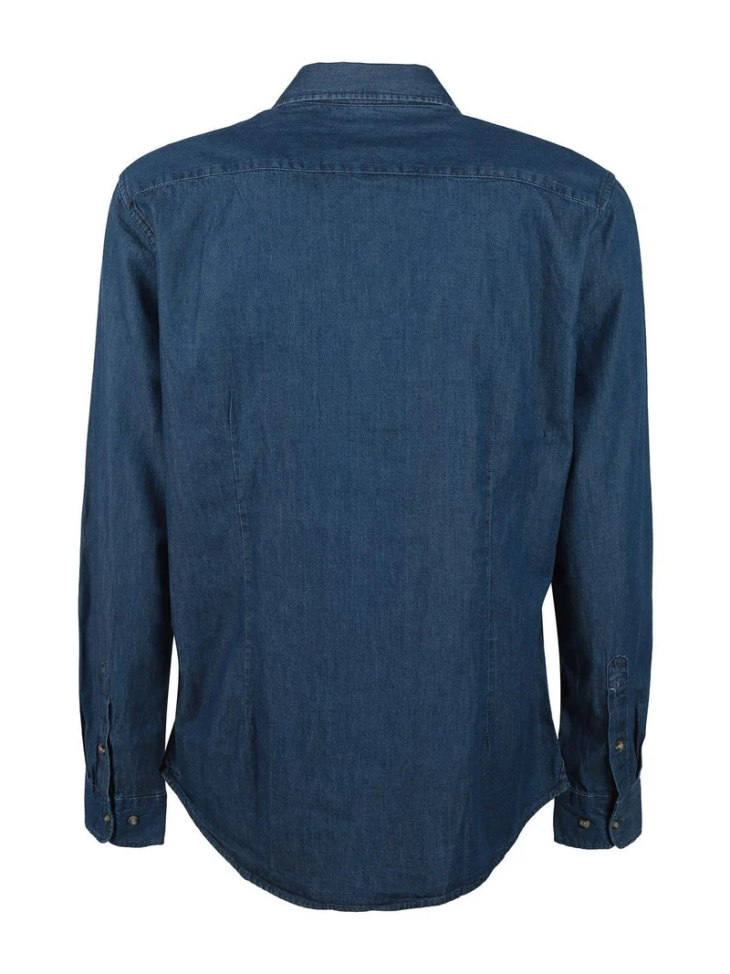 Camicia da uomo in cotone fantasia jeans