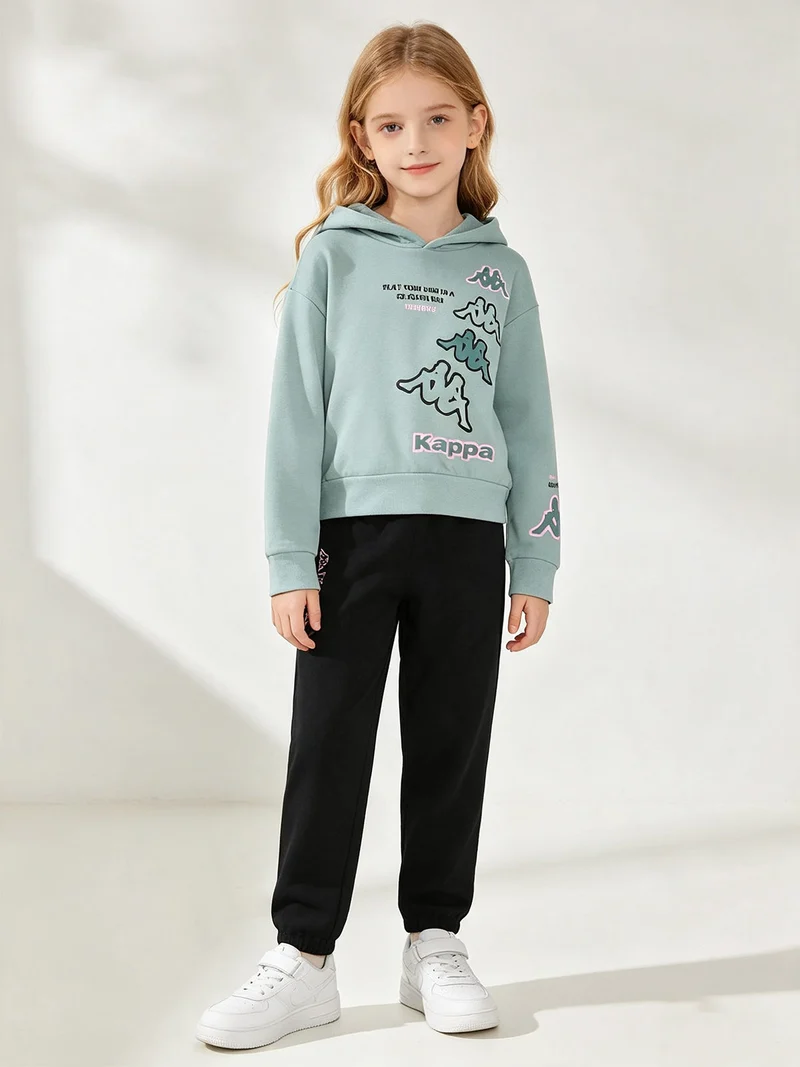 Completo tuta cropp 2 pezzi da bambina con cappuccio - blu