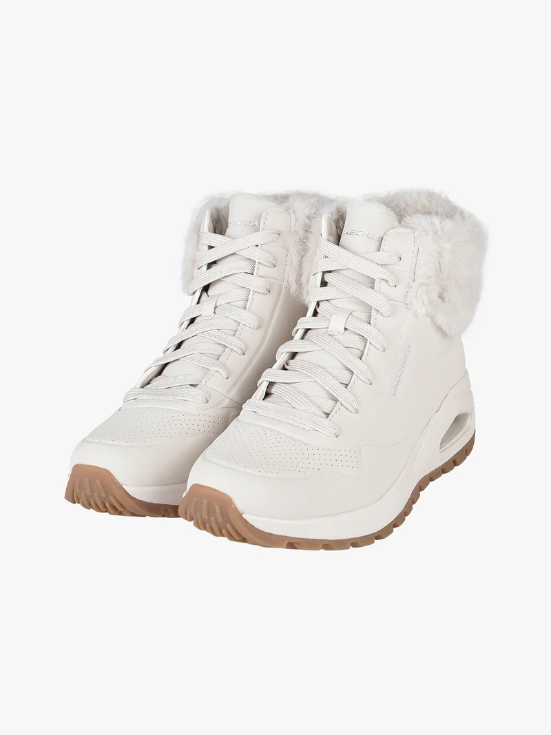 UNO RUGGED FALL AIR Sneakers alte da donna con ecopelo - panna