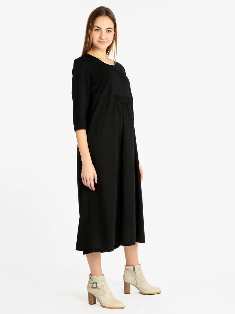 Vestito donna lungo in cotone - nero
