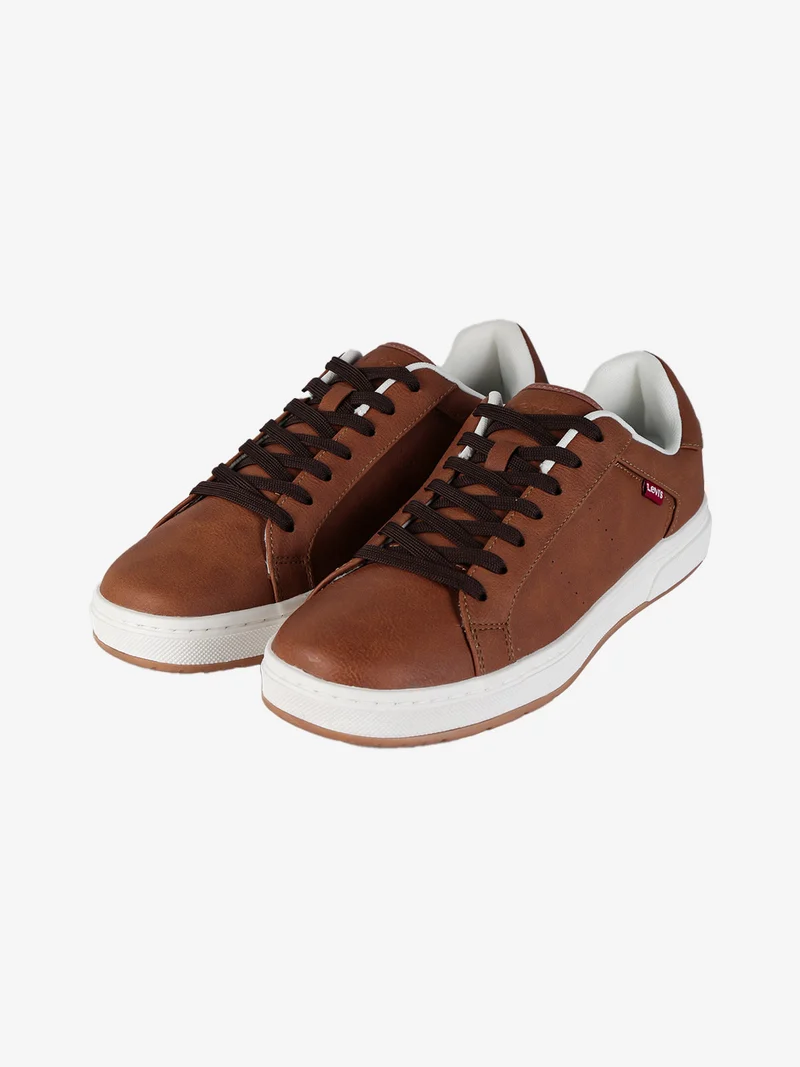 Sneakers basse da uomo in ecopelle - marrone